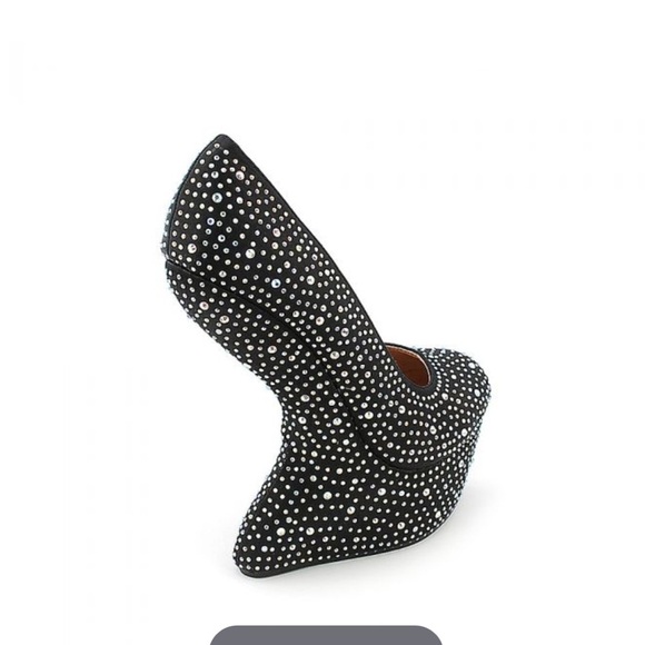 SHIEKH
FREDA 05 NO HEEL PLATFORM RHINESTONE WEDGE IN BLACK SIZE 7.5 - Picture 2 of 11